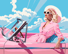 Charger l'image dans la galerie, Peinture par numéros Figured'Art Diva dans une Voiture Rétro Rose
