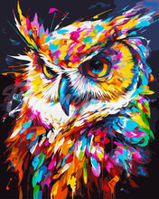 Charger l'image dans la galerie, Peinture par numéros Figured'Art Hibou Coloré Abstrait