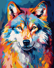 Charger l'image dans la galerie, Peinture par numéros Figured'Art Loup Coloré Abstrait
