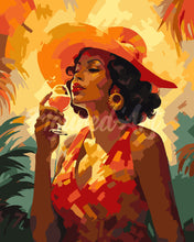 Charger l'image dans la galerie, Peinture par numéros Figured'Art Femme buvant un verre Art Déco