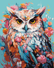 Charger l'image dans la galerie, Peinture par numéros Figured'Art Hibou coloré en fleurs
