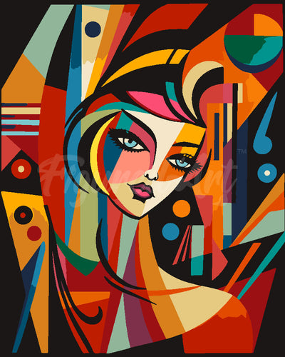 Peinture par numéros Figured'Art Femme abstraite style Picasso
