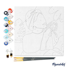 Charger l'image dans la galerie, Mini Peinture par Numéros 20x20cm avec cadre Femme au Turban vert