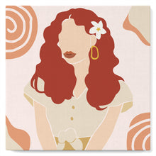 Charger l'image dans la galerie, Mini Peinture par Numéros petit format 20x20cm avec cadre Femme et Fleur dans les Cheveux