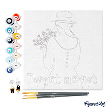 Charger l'image dans la galerie, Mini Peinture par Numéros 20x20cm avec cadre Forget me not