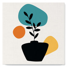 Charger l'image dans la galerie, Mini Peinture par Numéros petit format 20x20cm avec cadre Plante et Pot noir