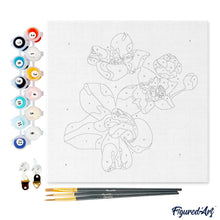 Charger l'image dans la galerie, Mini Peinture par Numéros 20x20cm avec cadre Fleurs d'Orchidée