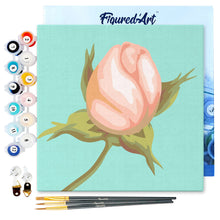 Charger l'image dans la galerie, Mini Peinture par Numéros 20x20cm avec cadre Fleur en bouton