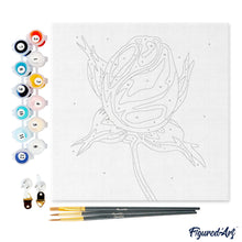 Charger l'image dans la galerie, Mini Peinture par Numéros 20x20cm avec cadre Bouton de Rose