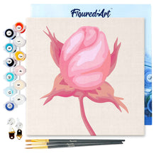Charger l'image dans la galerie, Mini Peinture par Numéros 20x20cm avec cadre Bouton de Rose