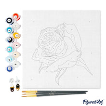 Charger l'image dans la galerie, Mini Peinture par Numéros 20x20cm avec cadre Corolle de Rose
