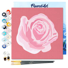 Charger l'image dans la galerie, Mini Peinture par Numéros 20x20cm avec cadre Corolle de Rose 2