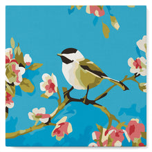 Charger l'image dans la galerie, Mini Peinture par Numéros petit format 20x20cm avec cadre Oiseau et Papillon