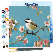 Charger l'image dans la galerie, Mini Peinture par Numéros 20x20cm avec cadre Oiseau et Papillon