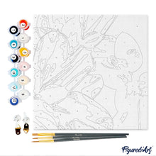 Charger l'image dans la galerie, Mini Peinture par Numéros 20x20cm avec cadre Feuilles de Caoutchouc