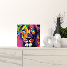 Charger l'image dans la galerie, Mini Peinture par Numéros 20x20cm avec cadre Lion Pop Art