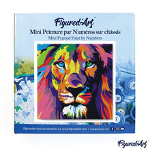 Charger l'image dans la galerie, Mini Peinture par Numéros 20x20cm avec cadre Lion Pop Art