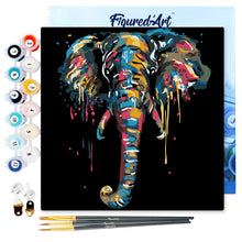Charger l'image dans la galerie, Mini Peinture par Numéros 20x20cm avec cadre Elephant