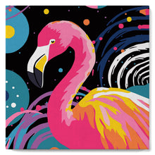 Charger l'image dans la galerie, Mini Peinture par Numéros 20x20cm avec cadre Flamant Rose Abstrait Pop Art