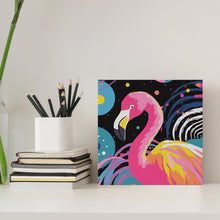 Charger l'image dans la galerie, Mini Peinture par Numéros 20x20cm avec cadre Flamant Rose Abstrait Pop Art