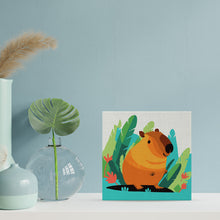 Charger l'image dans la galerie, Mini Peinture par Numéros 20x20cm avec cadre Capybara Tropical