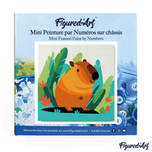 Charger l'image dans la galerie, Mini Peinture par Numéros 20x20cm avec cadre Capybara Tropical