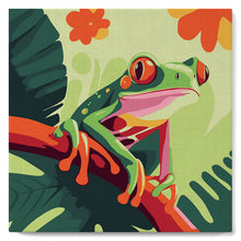 Charger l'image dans la galerie, Mini Peinture par Numéros 20x20cm avec cadre Rainette Tropicale aux Yeux Rouges