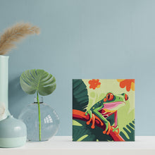 Charger l'image dans la galerie, Mini Peinture par Numéros 20x20cm avec cadre Rainette Tropicale aux Yeux Rouges