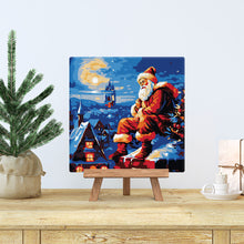 Charger l'image dans la galerie, Mini Peinture par Numéros 20x20cm avec cadre Père Noël sur les toits