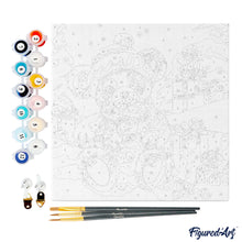 Charger l'image dans la galerie, Mini Peinture par Numéros 20x20cm avec cadre Ours en Peluche et Cadeaux