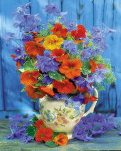 Charger l&#39;image dans la galerie, Peinture par numéros Bouquet orange et violet | Figured&#39;Art intermédiaire nouveautés fleurs