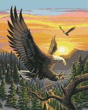 Charger l'image dans la galerie, peinture par numéros | Aigle au Lever du Soleil | aigles animaux facile oiseaux paysages | FiguredArt