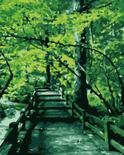 Charger l'image dans la galerie, peinture par numéros | Arbres au-dessus du Pont | arbres, complexe, paysages | FiguredArt