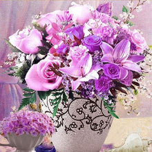 Charger l'image dans la galerie, Broderie Diamant | Broderie Diamant - Fleurs Violettes | Broderie Fleurs fleurs | FiguredArt
