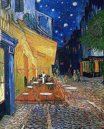 Broderie Diamant | Broderie Diamant - Van Gogh Terrace de Café | Broderie Reproduction dOeuvres reproduction doeuvres van gogh | FiguredArt