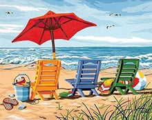 Charger l'image dans la galerie, peinture par numéros | Chaises à la Plage | facile paysages | FiguredArt