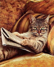 Charger l'image dans la galerie, peinture par numéros | Chat Connaisseur | animaux chats intermédiaire | FiguredArt