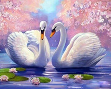 Charger l'image dans la galerie, peinture par numéros | Cygnes sur lEau | animaux cignes complexe oiseaux | FiguredArt