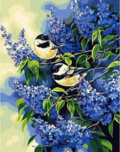 Charger l'image dans la galerie, peinture par numéros | Deux Oiseaux sur une Branche de Lilas | animaux facile oiseaux | FiguredArt