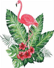 Charger l'image dans la galerie, peinture par numéros | Fleurs et Flamant rose | facile flamants roses fleurs oiseaux | FiguredArt