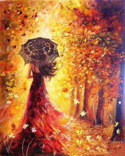 Charger l&#39;image dans la galerie, peinture par numéros | Forêt dAutomne et Femme au Parapluie | complexe romantique | FiguredArt