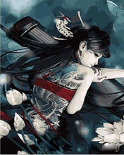 Charger l'image dans la galerie, peinture par numéros | Guerrière Manga | envies dailleurs fleurs intermédiaire | FiguredArt