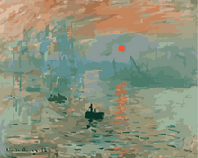 Charger l'image dans la galerie, peinture par numéros | Monet Impression Soleil Levant | bateaux, facile, france, monet, paysages | FiguredArt