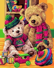 Charger l'image dans la galerie, peinture par numéros | Nounours en Famille | facile ours | FiguredArt