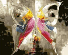 Charger l'image dans la galerie, peinture par numéros | Papillon Abstrait Coloré | animaux danse intermédiaire papillons | FiguredArt