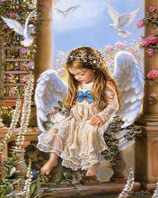 Charger l'image dans la galerie, peinture par numéros | Petit Ange Lapin et Colombes | animaux complexe oiseaux religion romantique | FiguredArt