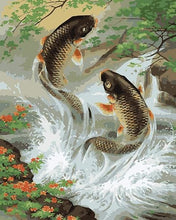 Charger l'image dans la galerie, peinture par numéros | Poissons dans la Rivière | animaux fleurs intermédiaire poissons | FiguredArt