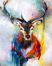 Charger l'image dans la galerie, peinture par numéros | Portrait de Cerf coloré | animaux complexe rennes et biches | FiguredArt