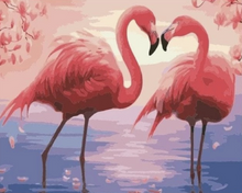 Charger l'image dans la galerie, peinture par numéros | Romance de Flamants Roses | animaux, Facile, flamants roses, oiseaux | FiguredArt