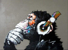 Charger l'image dans la galerie, peinture par numéros | Singe casque audio | animaux facile singes | FiguredArt